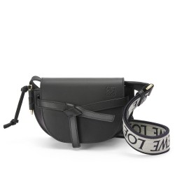 Loewe Mini Gate Dual Bag In Black Calfskin TDBS27886