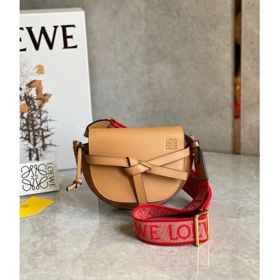 Loewe Mini Gate Dual Bag In Brown Calfskin TDBS27887