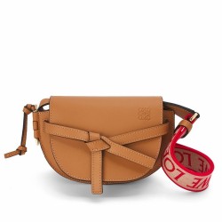 Loewe Mini Gate Dual Bag In Brown Calfskin TDBS27887