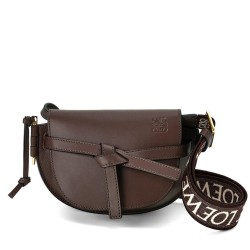 Loewe Mini Gate Dual Bag In Chocolate Calfskin TDBS27888