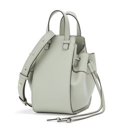 Loewe Mini Hammock Drawstring Bag In Ash Grey Calfskin TDBS27913