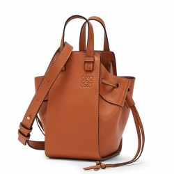 Loewe Mini Hammock Drawstring Bag In Brown Calfskin TDBS27915