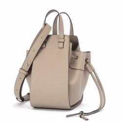 Loewe Mini Hammock Drawstring Bag In Sand Calfskin TDBS27917