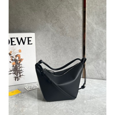 Loewe Mini Hammock Hobo Bag in Black Calfskin TDBS27920