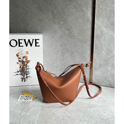 Loewe Mini Hammock Hobo Bag in Brown Calfskin  TDBS27921