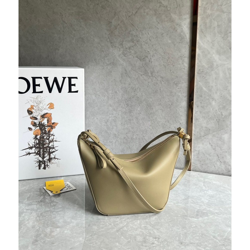 Loewe Mini Hammock Hobo Bag in Clay Green Calfskin  TDBS27922