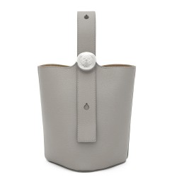 Loewe Mini Pebble Bucket Bag in Grey Grained Leather TDBS27818