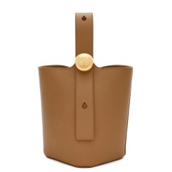 Loewe Mini Pebble Bucket Bag in Oak Calfskin TDBS27819