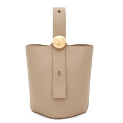 Loewe Mini Pebble Bucket Bag in Sand Grained Leather TDBS27820