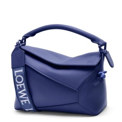 Loewe Puzzle Edge Small Bag In Deep Purple Satin Calfskin TDBS27945