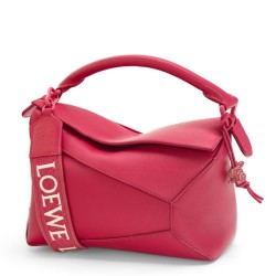 Loewe Puzzle Edge Small Bag In Ruby Red Satin Calfskin TDBS27948