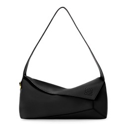 Loewe Puzzle Hobo Bag In Black Nappa Calfskin TDBS27927