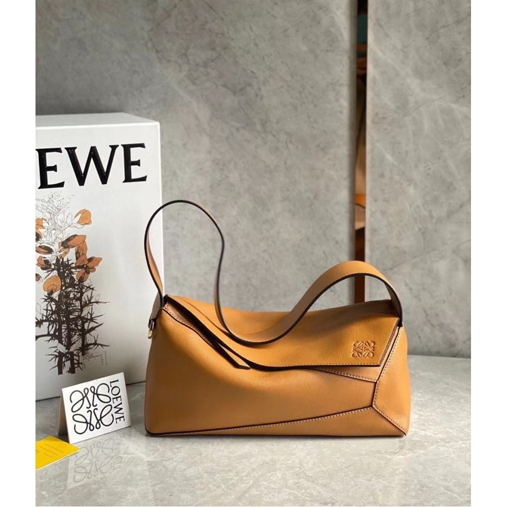 Loewe Puzzle Hobo Bag In Brown Nappa Calfskin  TDBS27929