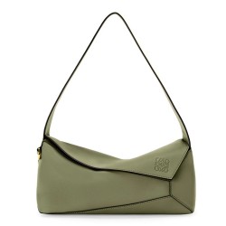 Loewe Puzzle Hobo Bag In Green Nappa Calfskin TDBS27930