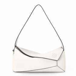 Loewe Puzzle Hobo Bag In White Nappa Calfskin TDBS27934