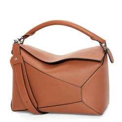 Loewe Puzzle Medium Bag In Brown Classic Calfskin TDBS27952