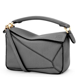 Loewe Puzzle Mini Bag In Asphalt Grey Grained Calfskin TDBS27956