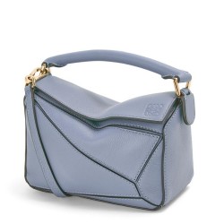 Loewe Puzzle Mini Bag In Atlantic Blue Calfskin Leather TDBS27958