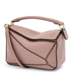 Loewe Puzzle Mini Bag In Dark Blush Grained Calfskin  TDBS27963