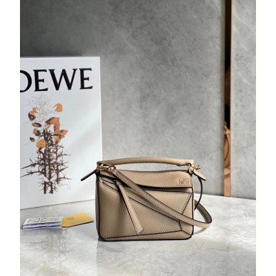 Loewe Puzzle Mini Bag In Sandy Grained Calfskin TDBS27972