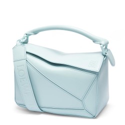 Loewe Puzzle Small Bag In Aquamarine Satin Calfskin TDBS27976