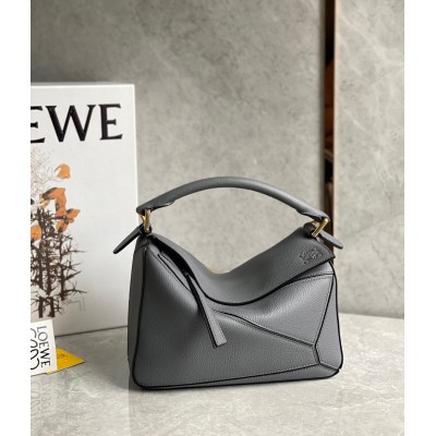 Loewe Puzzle Small Bag In Asphalt Grey Grained Leather TDBS27977