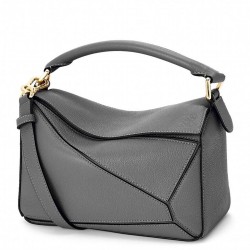 Loewe Puzzle Small Bag In Asphalt Grey Grained Leather TDBS27977