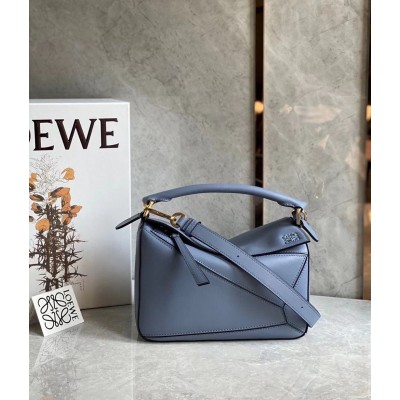 Loewe Puzzle Small Bag In Atlantic Blue Calfskin Leather TDBS27978