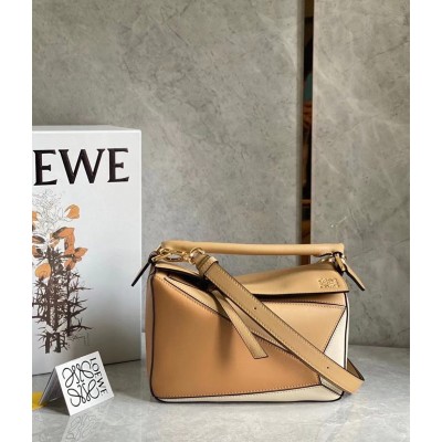 Loewe Puzzle Small Bag In Dune/Warm Desert Calfskin TDBS27985