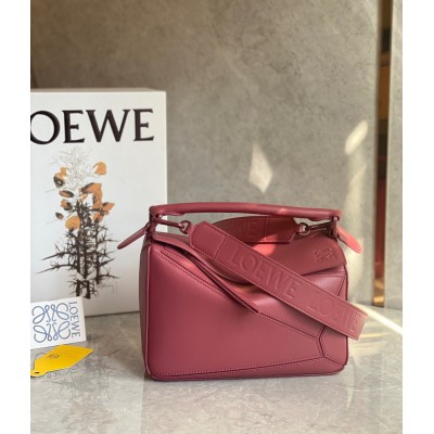 Loewe Puzzle Small Bag In Plumrose Satin Calfskin TDBS27992