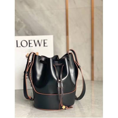 Loewe Small Balloon Bucket Bag In Black Calfskin TDBS27822