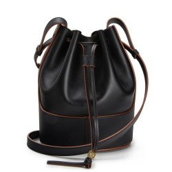 Loewe Small Balloon Bucket Bag In Black Calfskin TDBS27822