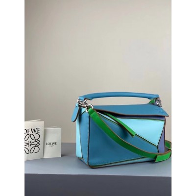 Loewe Small Puzzle Bag In Blue/Blueberry/Lilas Calfskin TDBS27999