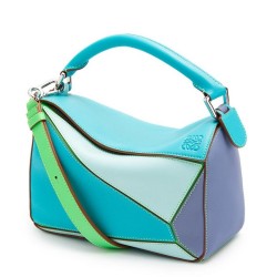 Loewe Small Puzzle Bag In Blue/Blueberry/Lilas Calfskin TDBS27999