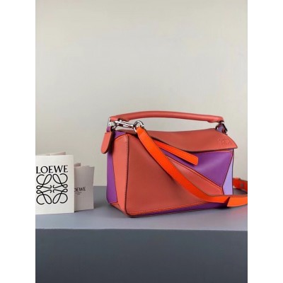 Loewe Small Puzzle Bag In Grapefruit/Mauve/Lilas Calfskin TDBS28005