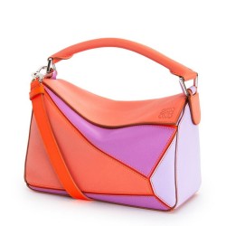 Loewe Small Puzzle Bag In Grapefruit/Mauve/Lilas Calfskin TDBS28005