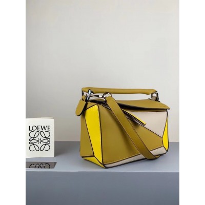 Loewe Small Puzzle Bag In Ochre/Yellow/Beige Calfskin TDBS28007