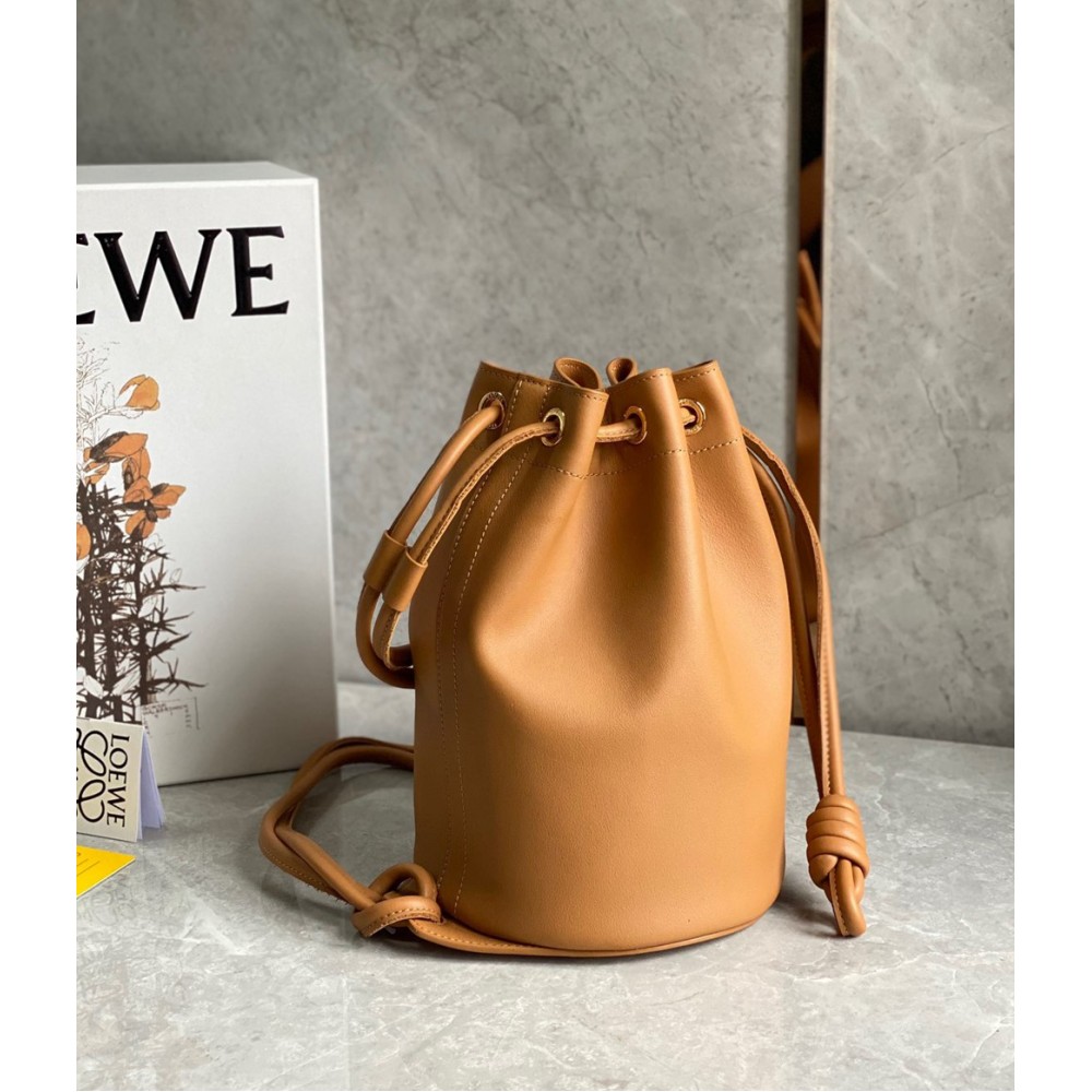 Loewe Small Sailor Bucket Bag In Brown Nappa Leather TDBS27829