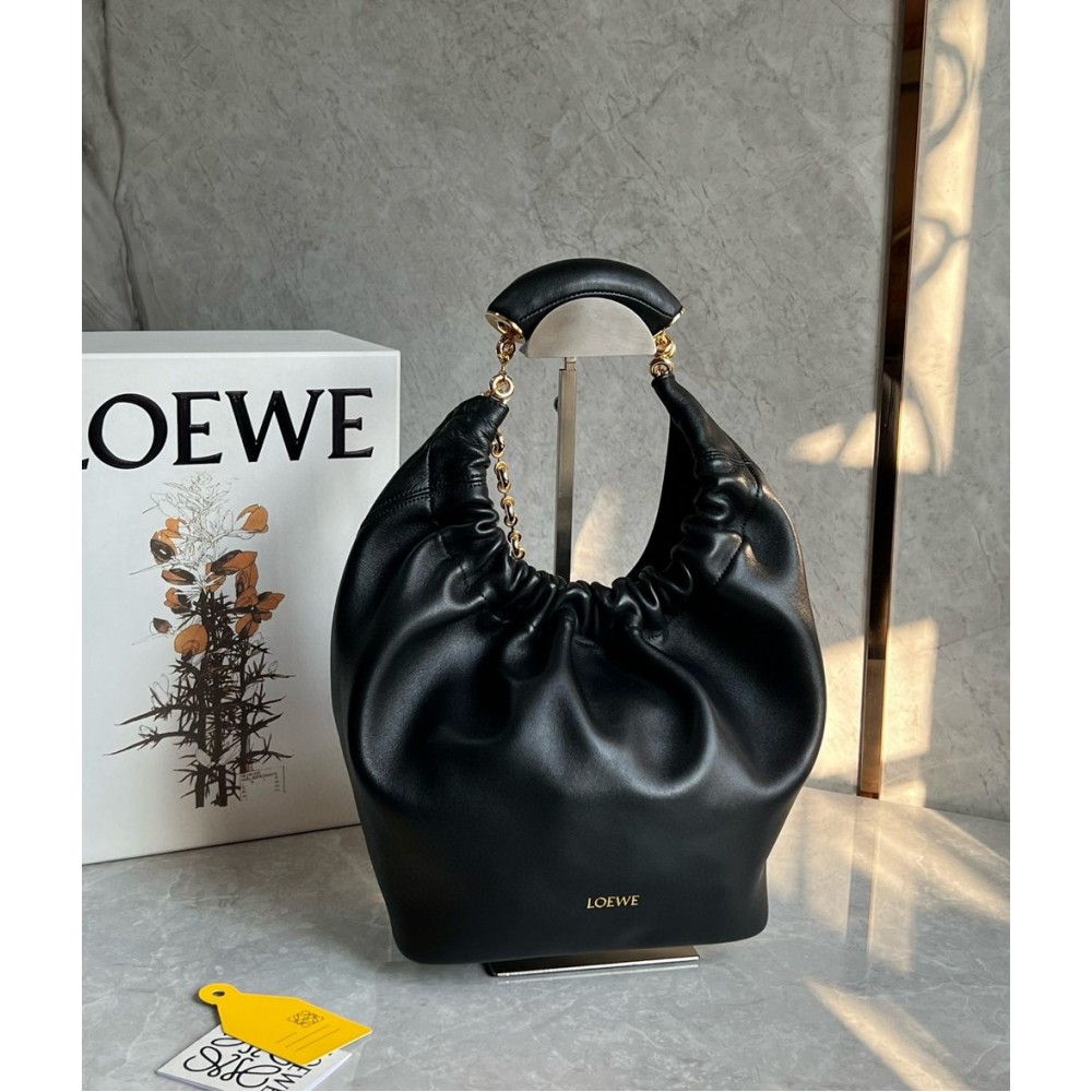 Loewe Small Squeeze Bag in Black Nappa Lambskin TDBS28023