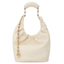 Loewe Small Squeeze Bag in White Nappa Lambskin TDBS28029