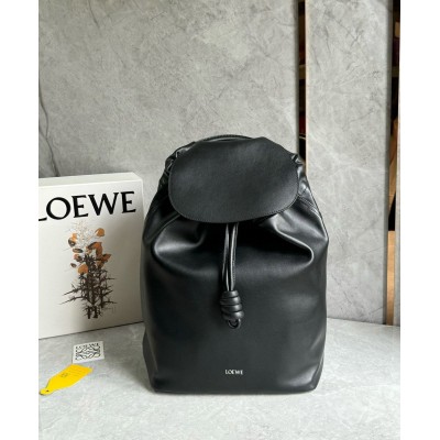 Loewe Flamenco Backpack in Black Supple Calfskin