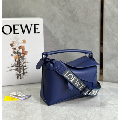 Loewe Puzzle Edge Small Bag In Deep Purple Satin Calfskin