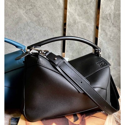 Loewe Puzzle Large Bag in Black Classic Calfskin