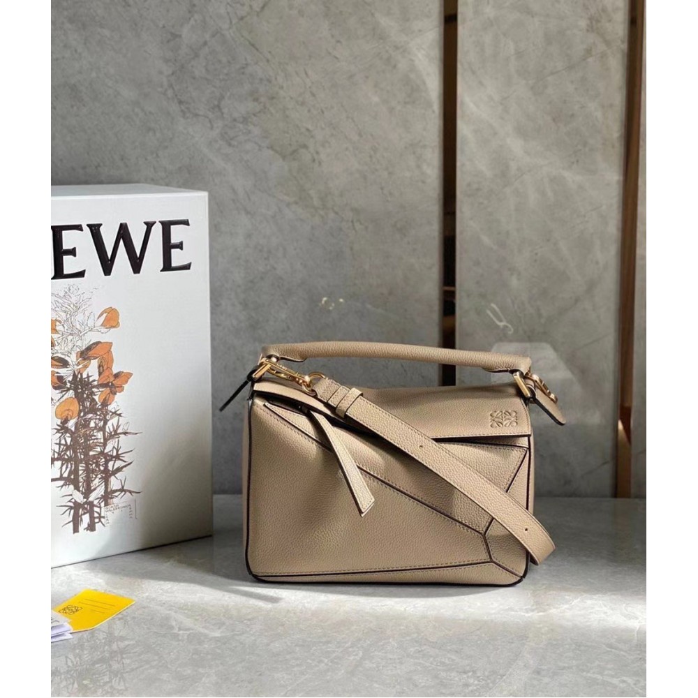 Loewe Puzzle Small Bag In Sandy Grained Calfskin