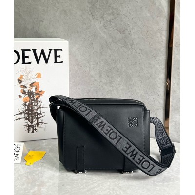 Loewe XS Military Messenger Bag in Black Calfskin