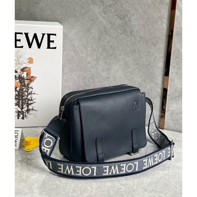 Loewe XS Military Messenger Bag in Dark Blue Calfskin