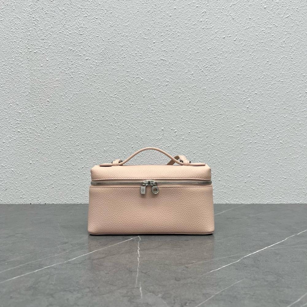 Loro Piana Extra Pocket Pouch L19 in Pink Grained Leather TDBS28055