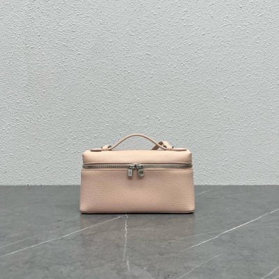 Loro Piana Extra Pocket Pouch L19 in Pink Grained Leather