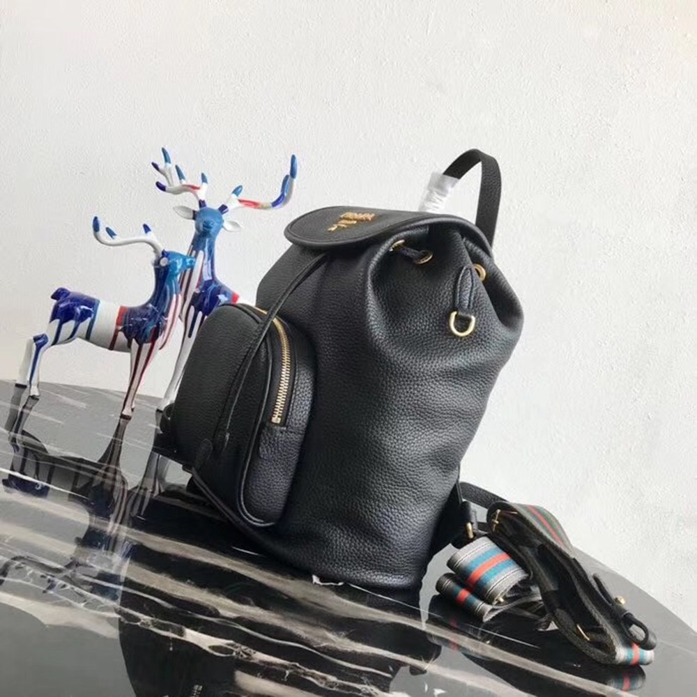 Prada Backpack In Black Grained Calfskin TDBS28076