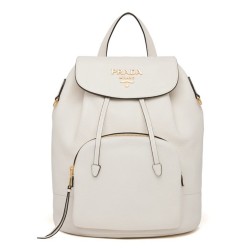 Prada Backpack In White Grained Calfskin TDBS28077